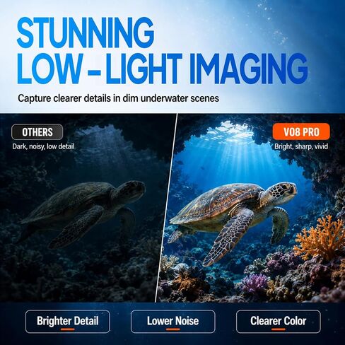 Maxmango D50 8K Underwater Camera, 70MP 33FT Waterproof Digital Camera with Dual Screens, Point and Shoot Camera for Snorkeling, Swimming, Surfing, Beach Travel, 2500mAh Battery, Orange (16GB) in Saudi Arabia