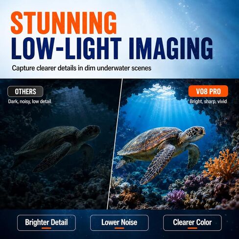 Maxmango V08 Pro Underwater Camera, 49FT Waterproof Camera 8K 90MP WiFi Digital Camera with 2.88" Touchscreen, Dual Screens, Dustproof Shockproof Camera for Snorkeling Diving, 32GB Card, Orange in Kuwait