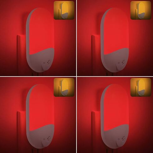 670nm Red & Amber Light Night Light for Sleep[2 Pack] - Zero Blue Light, with Dusk to Dawn Sensor Auto On/Off LED Red Night Light Plug into Wall for Nursery Bedroom Bathroom in Kuwait