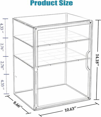 Baby Bottle Storage Organizer for Countertop, 3 Tiers Clear Acrylic Baby Bottle Station Box Container, Feeding Bottles Holder with Adjustable Dividers for Kitchen Cabinet, Bathroom, New Mom Gifts in Kuwait