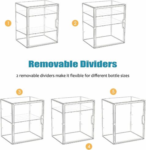 Baby Bottle Storage Organizer for Countertop, 3 Tiers Clear Acrylic Baby Bottle Station Box Container, Feeding Bottles Holder with Adjustable Dividers for Kitchen Cabinet, Bathroom, New Mom Gifts in Kuwait