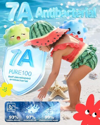 Baby Boy Girl One Piece Swimsuit with Sun Hat, UPF 50+ Baby Ruffle Bathing Suit, Watermelon Print Infant Swimwear 12-24M 2-3T in Kuwait