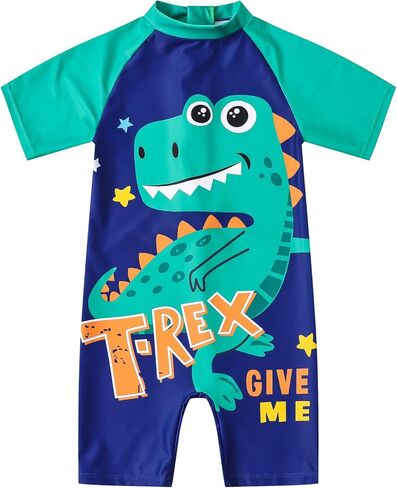 Baby Swimsuit Boy Sun Protection Short Sleeve Toddler Bathing Suit Zipper Kids One Piece Swimwear 3 Months-3T Sunsuit in Kuwait