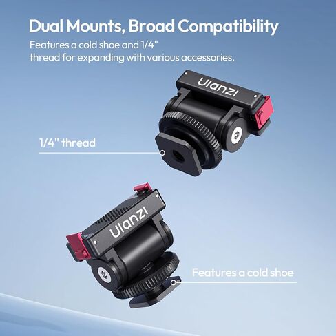 ULANZI OA27 Magnetic Cold Shoe Adapter,Adapter Mount Magnetic Quick Release | Compatible with DJI OSMO Action 6 & OSMO Nano Xtra Muse, 180° Tilt, Cold Shoe + 1/4"-20 Thread, All-Metal Mini Rig in Kuwait