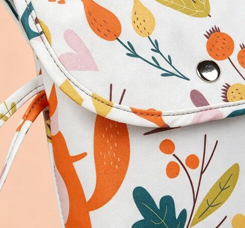 Portable Diaper Storage Bag, Waterproof Oxford Cloth Baby Diaper Organizer with Snap Closure, Large Capacity Travel Diaper Pouch for Newborn, Animal World Print in Kuwait