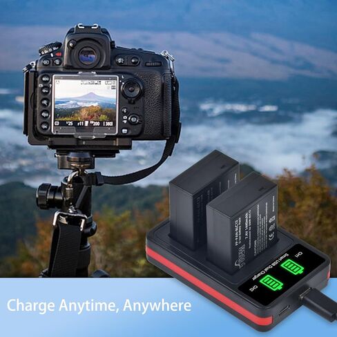 Pickle Power DMW-BLC12 DMW-BLC12PP Battery and LED Dual Slot Charger for Panasonic Lumix G7, G85, G95, FZ1000, FZ1000 II, GH2, G5, G6, GX8, FZ200, FZ300, FZ2500 Camera in Kuwait