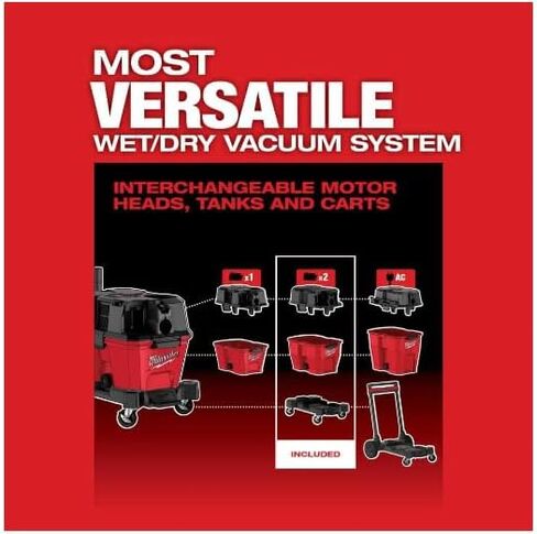Milwaukee v M18 Fuel Vacuum 9 Gallon 36V Wet/Dry (Bare Tool) + TPT Premium cart storekid in Kuwait