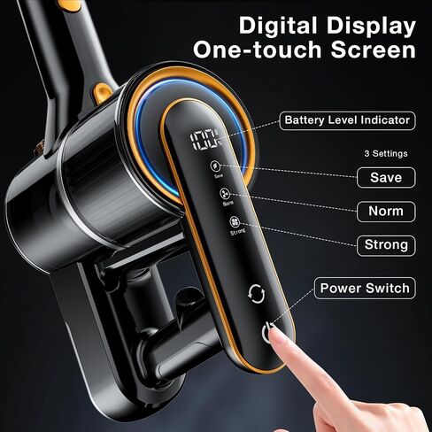 Cordless Vacuum Cleaner, 600W 50000PA Stick Vacuum Cleaners and Mop In One,4000mAh Battery with 60 Min Runtime, LED Screen and Green Headlights, Handheld Vacuum for Pet Hair Floors Carpet Sofa in Kuwait