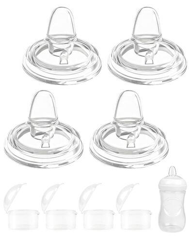 Sippy Spout Nipples for Philips Avent Natural Baby Bottles, Soft Food-Grade Silicone Replacement Tops for My Grippy & Natural Trainer Sippy Cups, BPA-Free, Leak-Proof, 4-Pack, 6+ Months in Kuwait