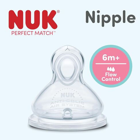 NUK Simply Natural Baby Bottle Nipples - Fast Flow, Silicone, Extra Soft, Anti-Colic Air System, BPA-Free, Pack of 4 in Kuwait