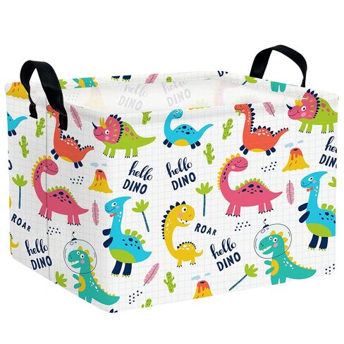 Cute Dinosaur Baby Boy Toy Basket Collapsible Kids Dino Nursery Storage Bin Room Decor (Colorful) in Kuwait