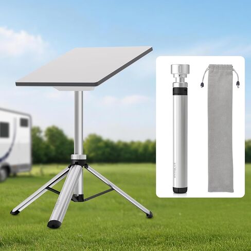 Starlink Mini Tripod Mount, All Aluminum Portable Starlink Mini Mount, Stable Tripod Stand Compatible with New & Old Pipe Mount Adapters, Starlink Mini Kit for RV Travel Camping Boat, Black in Kuwait