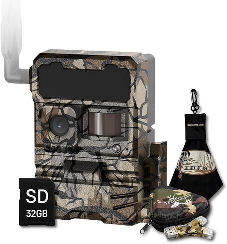 Yellowstone.ai Wide Lens Cellular Trail Camera Bundle High-Speed SD Card Viewer, Protective Carrying Case & Microfiber Cloth | 100° Wide-Angle Lens, GPS, 12MP Photos, 1080p HD Video in Kuwait
