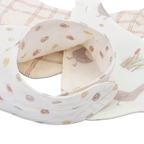 Crane Baby Cotton Bandana Bibs, Charlie Farmhouse Goose 3-pc. Set, Baby Bibs for Drooling and Teething, Rustic Farm Nursery Theme, Tractor Bib For Newborn, Bib For Babies in Kuwait