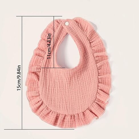 Surakey 1 Pack Baby Bibs 4-Layer Soft Absorbent Lace Feeding Bibs for Teething Drooling Baptism Washable Outfits for Unisex (White) in Kuwait