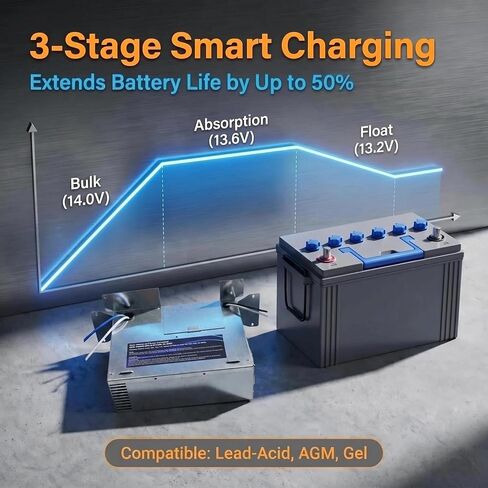 45 Amp RV Power Converter, 3-Stage Charger 45RU Direct Replacement for Parallax 6345RU Magnetek 7345, 110V AC to 12V DC Deck Mount for 500/5300/7300/8300 RV Camper Trailer, 6-Protection Quiet Fan in Kuwait