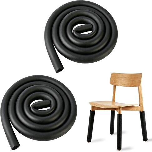 2 Pcs Pipe Insulation Tubing, 70.9 Inch Long 1.7 Inch OD, 1 Inch ID Pipe Insulation Foam Tube, Foam Pipe Insulation for Indoor and Outdoor Pipeline, Table Corner Edge Protection (Black) in Kuwait
