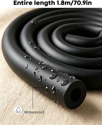 2 Pcs Pipe Insulation Tubing, 70.9 Inch Long 1.7 Inch OD, 1 Inch ID Pipe Insulation Foam Tube, Foam Pipe Insulation for Indoor and Outdoor Pipeline, Table Corner Edge Protection (Black) in Kuwait