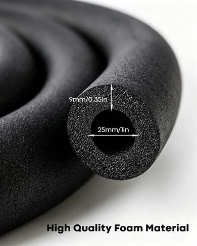 2 Pcs Pipe Insulation Tubing, 70.9 Inch Long 1.7 Inch OD, 1 Inch ID Pipe Insulation Foam Tube, Foam Pipe Insulation for Indoor and Outdoor Pipeline, Table Corner Edge Protection (Black) in Kuwait