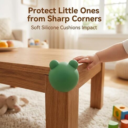 4pcs Silicone Frog Corner Protectors, Cartoon Safety Corner Guards for Baby Proofing Furniture, Soft Edge Covers for Tables & Desks in Kuwait
