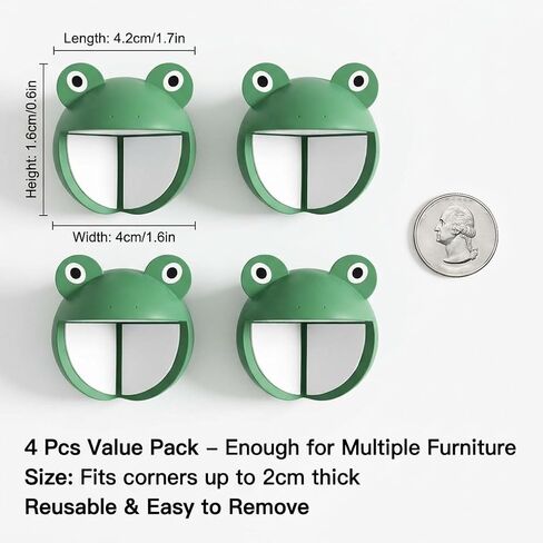 4pcs Silicone Frog Corner Protectors, Cartoon Safety Corner Guards for Baby Proofing Furniture, Soft Edge Covers for Tables & Desks in Kuwait