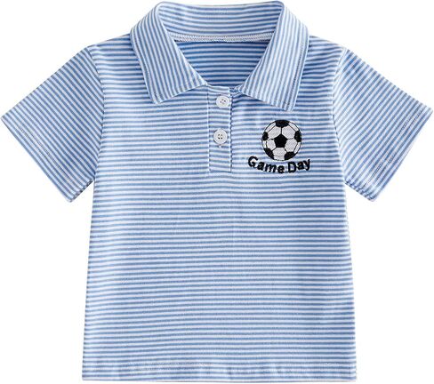 Toddler Boy Soccer Polo Shirt Game Day Boys Shirt Short Sleeve Kids Football Outfit Summer Sports Fans Tee Top in Kuwait