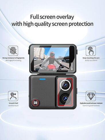 Screen Protector for SJCAM SJ30 High-definition Scratch Resistant Nanofilm Film,HD Clear,Bubble Free with Easy Installation Kit, 3 Pack Screen Protectors + 3 Pack Lens Protectors in Kuwait