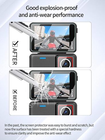 Screen Protector for SJCAM SJ30 High-definition Scratch Resistant Nanofilm Film,HD Clear,Bubble Free with Easy Installation Kit, 3 Pack Screen Protectors + 3 Pack Lens Protectors in Kuwait