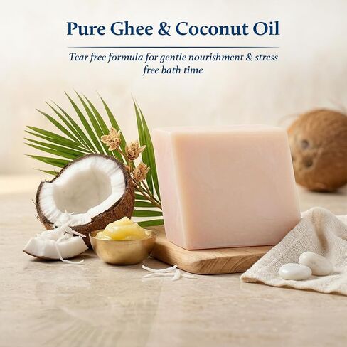 Blue Nectar Baby Mridusnan Bar with Ghee & Coconut Oil | Gentle Baby Soap Bar for Body | Mild Baby Bath Soap for Delicate Skin | Baby Body Wash Bar, Sulphate & Paraben Free (150 g) in Kuwait