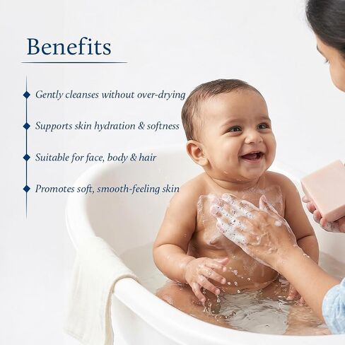 Blue Nectar Baby Mridusnan Bar with Ghee & Coconut Oil | Gentle Baby Soap Bar for Body | Mild Baby Bath Soap for Delicate Skin | Baby Body Wash Bar, Sulphate & Paraben Free (150 g) in Kuwait