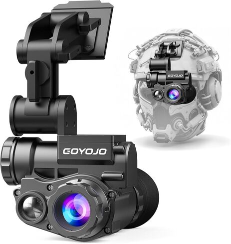 GOYOJO Night Vision Goggles Helmet-Mounted Monocular | 1080P HD NVG with 3X Zoom & Adjustable Infrared | IP66 Waterproof for Hunting, Surveillance, Camping | Built-in Compass (100% Darkness) in Kuwait