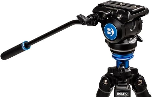 Benro A2573F Aluminum Outdoors Tripod for Spotting Scopes, Binoculars, Rifle Ranges, Leveling Base, Smooth Fluid Head wi/Sliding Plate, Adjustable Legs, Flip Locks, 70" Max Ht, 8.8lb Payload in Kuwait