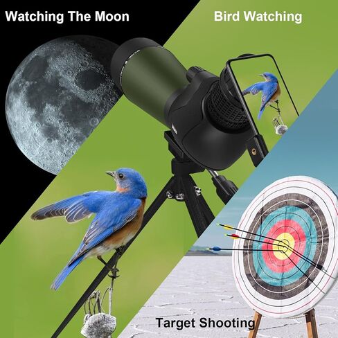 30-90x92 UHD Spotting Scope with Tripod Carrying Bag & Upgraded Phone Adapter - Super Bright BAK4 Prism Waterproof Spotting Scopes for Target Shooting, Hunting, Bird Watching in Kuwait