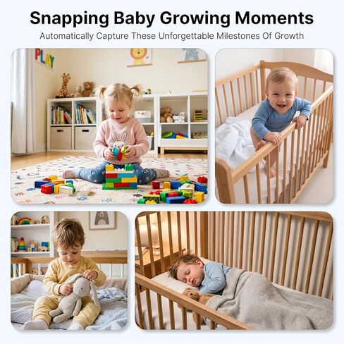 Ognee Baby Monitor with Camera and Audio, 24h Recording Playback, Baby Monitor with Crib Mount, 5" IPS 2K Display, SD Card, Remote Pan-Tilt-Zoom, 2-Way Talk, No WiFi, Night Vision, Safety Zone Alert in Kuwait