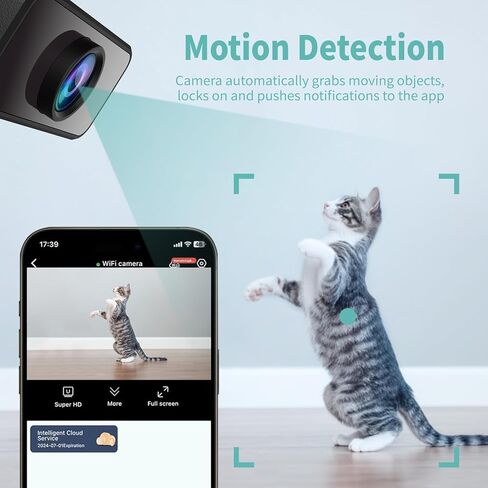 Braload Mini Camera Nanny Cam for Home - 2026 Update WiFi Security Camera with Free Cloud Storage, Baby Monitor Pet Camera with Motion Detection, Night Vision, App Control, with No WiFi Mode in Kuwait