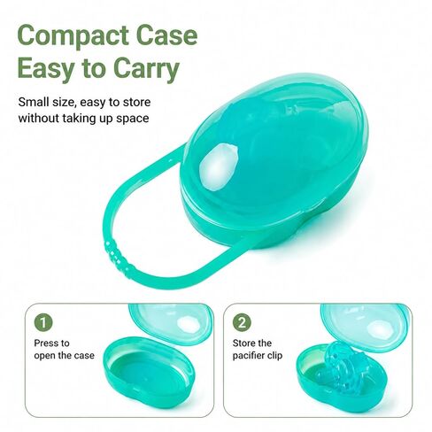 Pacifier Case Compatible with Philips Avent Soothie Pacifier,Pacifier Holder Case Set with Handle,Pacifier Storage Container Box,Easy to Clean in Kuwait