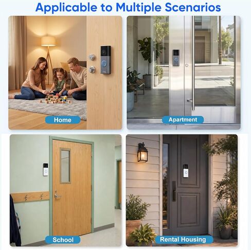 No Drill Mount for Ring Battery Doorbell/Plus/Pro (2nd Gen 2026 Release), Adhesive Mounting Bracket for Ring Camera Doorbell, Metal Doorbell Wall Holder for Apartments/Office/Rental, Easy to Install in Kuwait