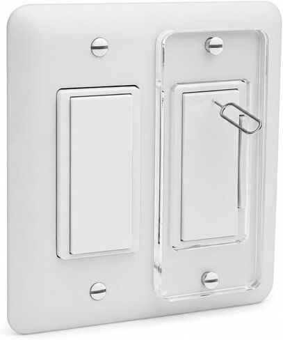 Child Proof Light Switch Cover Guard for Decora/Rocker Switches, Clear Acrylic Tamper Resistant Cover with Ejector Pin Access, Screw-On Switch Protector in Kuwait