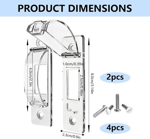 2 Pack Clear Light Switch Guard, Child Proof Light Switch Cover Lock, Prevent Accidental ON/Off Toggle Switch Protector, Includes Screws in Kuwait
