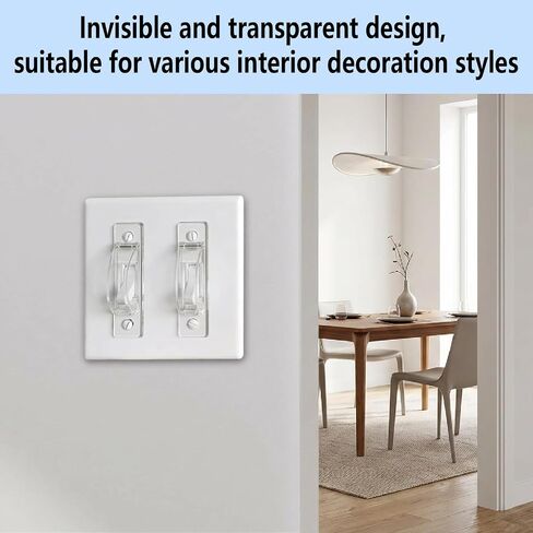 2 Pack Clear Light Switch Guard, Child Proof Light Switch Cover Lock, Prevent Accidental ON/Off Toggle Switch Protector, Includes Screws in Kuwait