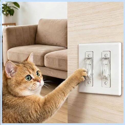 2 Pack Clear Light Switch Guard, Child Proof Light Switch Cover Lock, Prevent Accidental ON/Off Toggle Switch Protector, Includes Screws in Kuwait