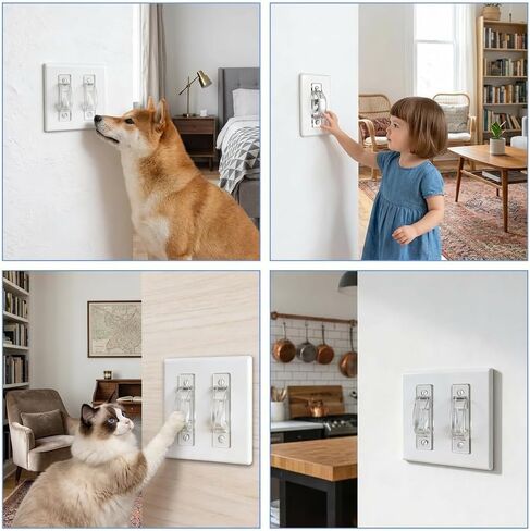 2 Pack Clear Light Switch Guard, Child Proof Light Switch Cover Lock, Prevent Accidental ON/Off Toggle Switch Protector, Includes Screws in Kuwait
