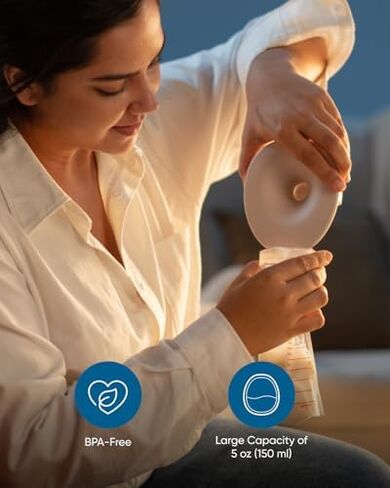 eufy Original 24mm Flange, Milk Container[2-Pack], Diaphragm [2-Pack] & Duckbill Valves[4-Pack], Spout Cap [4-Pack], Replacement Accessories for Wearable Breast Pump S1/S1 Pro in Kuwait