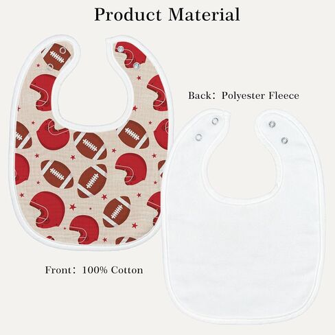 6-Pack Baby Muslin Drool Bibs for Boys Soft Cotton Sports Theme Infants Drool Bibs Extra Absorbent Feeding Teething Bib with Adjustable Snaps for Newborns Infant Toddlers Football Baseball Soccer Golf in Kuwait