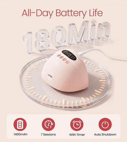 NCVI Wearable Breast Pump, Discreet & Wireless for Mom Working or Outsides | -300mmHg Suction,180min Battery Life with 4 Modes 9 Levels, 19-24mm Flange, Anti-Leakage ,Portable & quiet pump for low milk in Kuwait