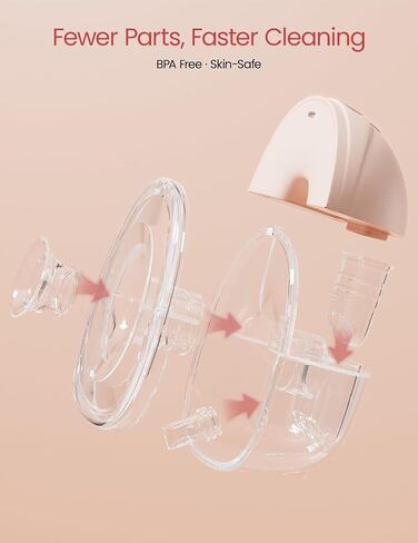 NCVI Wearable Breast Pump, Discreet & Wireless for Mom Working or Outsides | -300mmHg Suction,180min Battery Life with 4 Modes 9 Levels, 19-24mm Flange, Anti-Leakage ,Portable & quiet pump for low milk in Kuwait