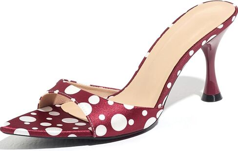 Women'S Pointed Open Toe Kitten Heels Dress Mules Sexy Leather Slip On Slingback Backless Stiletto High Heel Slide Sandals Wedding Prom Party Pumps in Kuwait