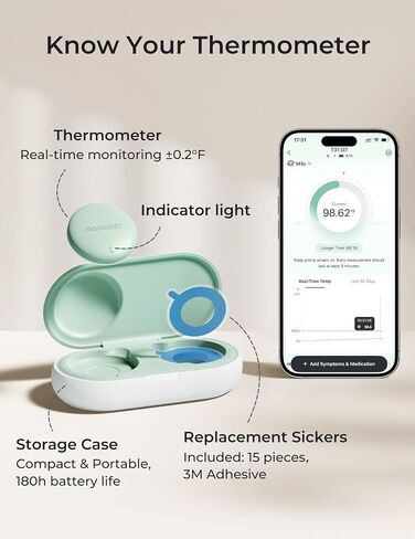 Momcozy Wearable Baby Thermometer and Replaceable Disposable Stickers*15 in Kuwait