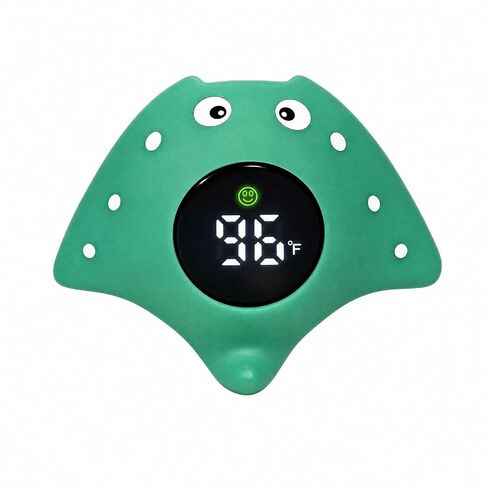 Baby Bath Thermometer, Manta Ray Won't Flip Over, 3-Icon Alert, Auto On/Off | Floating Digital Bathtub Water Thermometer for Newborn Infant Toddler, IP67 Waterproof, BPA-Free ABS, °F/°C, Battery Included in Kuwait