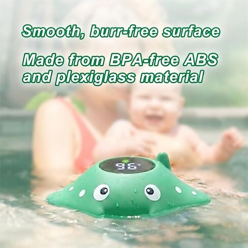 Baby Bath Thermometer, Manta Ray Won't Flip Over, 3-Icon Alert, Auto On/Off | Floating Digital Bathtub Water Thermometer for Newborn Infant Toddler, IP67 Waterproof, BPA-Free ABS, °F/°C, Battery Included in Kuwait